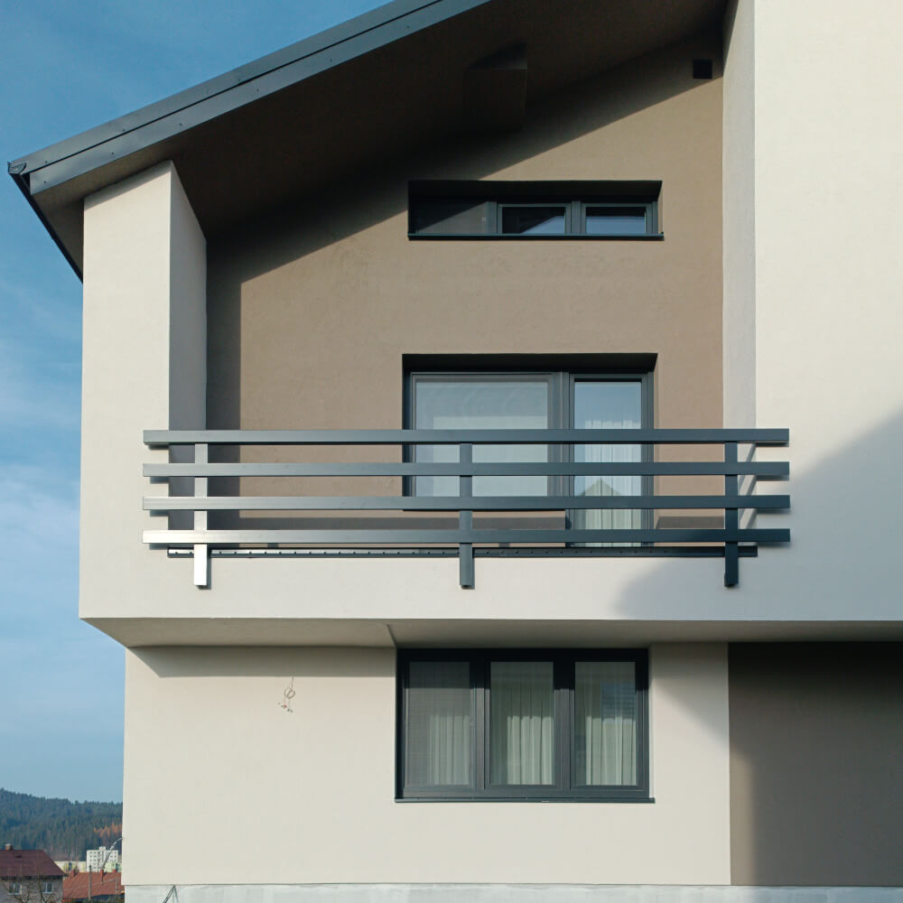 hliníkové balkónové zábradlie horizontálne, Turzovka, kvalitné hliníkové zábradlia na mieru